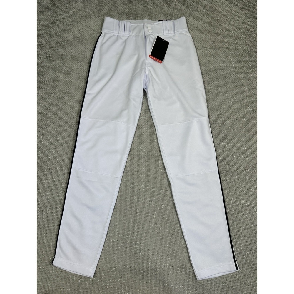 Marucci Baseball Pants Mens XS White Black Excel Double Knit Open Bottom Tapered